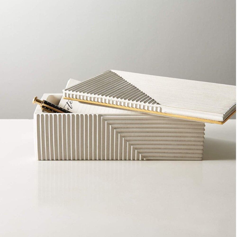 CB2 Chelsea White Concrete Box
